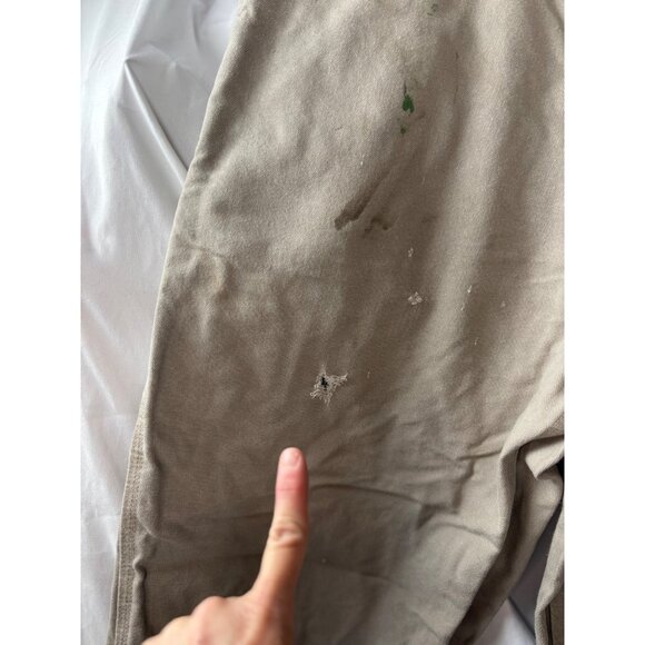 Carhartt Mens Beige Canvas Dungaree Work Pants Size 42x32 - note flaws - Picture 9 of 14